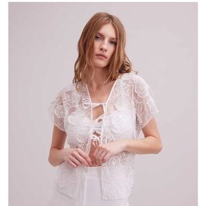 Anne Fontaine white tie front shirt!
